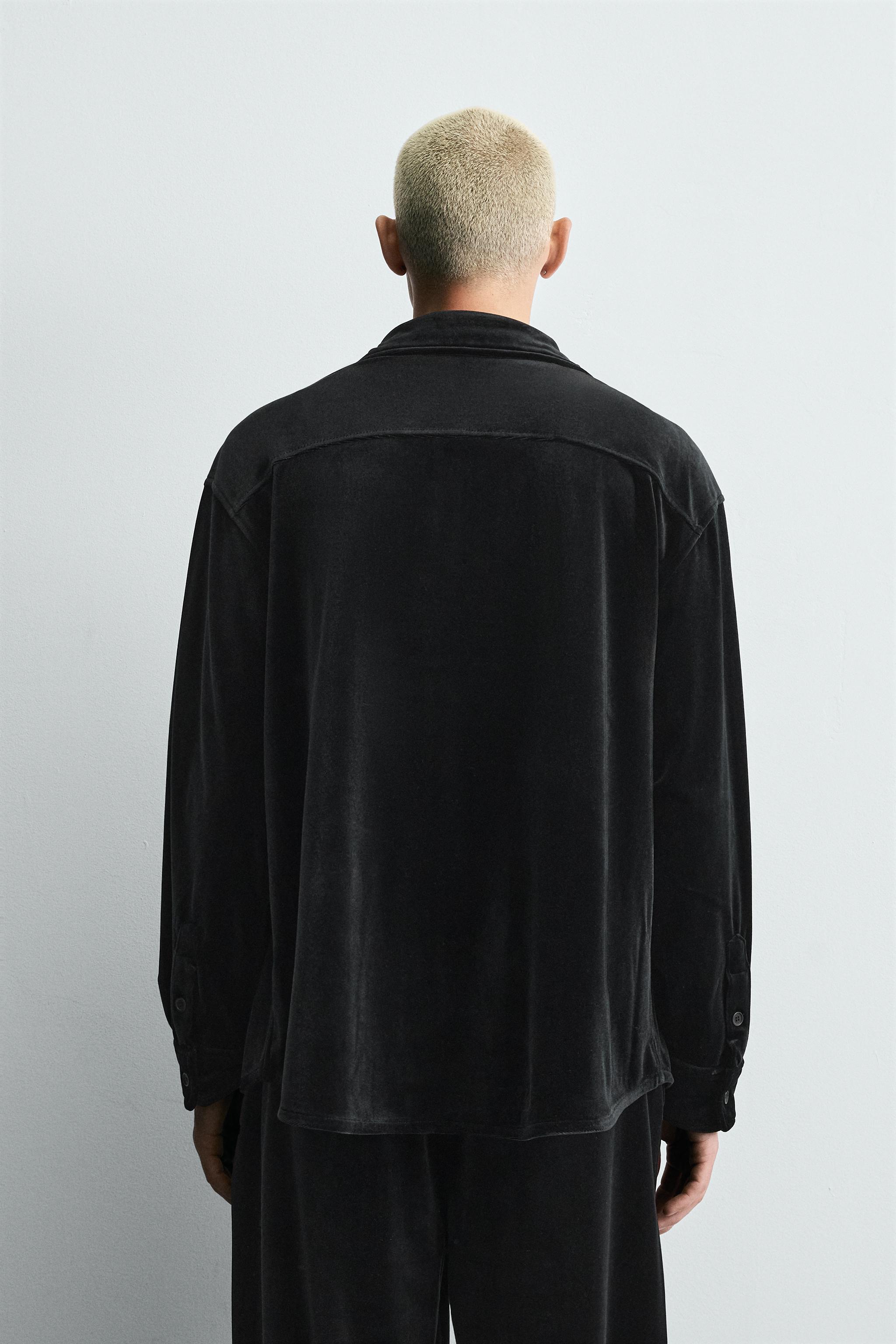 RELAXED FIT VELVET OVERSHIRT